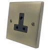 3 Round Pin 5 Amp Socket - Black Trim