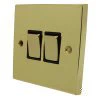 2 Gang 2 Way 10 Amp Switches - Black Trim