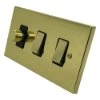 3 Gang Combination : 1 x 400w 2 Way Dimmer Switch + 2 x 20amp 2 Way Switch : Black Insert
