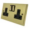 Double 13 Amp Socket - Black Trim