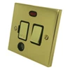 13 Amp Switched Fused Spur with Neon and Flex Outlet: Black Trim