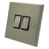 2 Gang 2 Way 10 Amp Switches - Black Trim
