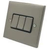 3 Gang 2 Way 10 Amp Switches - Single Plate - Black Trim