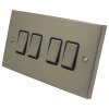 4 Gang 2 Way 10 Amp Switches - Black Trim