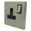 Single 13 Amp Socket - Black Trim