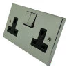 Double 13 Amp Socket - Black Trim