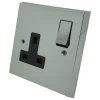 Single 13 Amp Socket - Black Trim