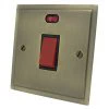 45 Amp Double Pole Switch - Single Plate - Black Trim