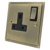 Single 13 Amp Socket - Black Trim