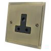 3 Round Pin 5 Amp Socket - Black Trim