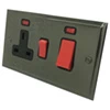 45 Amp Double Pole Switch with 13 Amp Socket - Black Trim