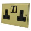 Double 13 Amp Socket - Black Trim