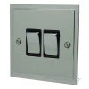 2 Gang 2 Way 10 Amp Switches - Black Trim