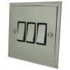 3 Gang 2 Way 10 Amp Switches - Black Trim