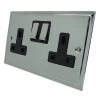 Double 13 Amp Socket - Black Trim