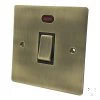 20 Amp Double Pole Switch with Neon - Black Trim