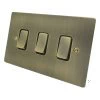 3 Gang 2 Way 10 Amp Switches - Black Trim - Double Plate