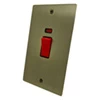 45 Amp Double Pole Switch with Neon - Double Plate - Black Trim