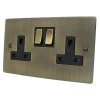 Double 13 Amp Socket - Black Trim