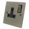 Single 13 Amp Socket - Black Trim