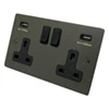 Double 13 Amp Socket with 2 USB A Charging Ports