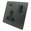 Single 13 Amp Socket with USB A Charging Port