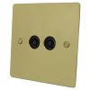 TV Aerial Socket and FM Aerial Socket combined on one plate - Black Trim