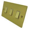 3 Gang 2 Way 10 Amp Switches - White Trim - Double Plate