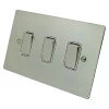 3 Gang 2 Way 10 Amp Switches - White Trim - Double Plate