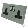 Double 13 Amp Socket - Black Trim