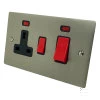 45 Amp Double Pole Switch with 13 Amp Socket - Black Trim