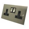 Double 13 Amp Socket - Black Trim