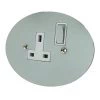 1 Gang - Single socket with on | off switch : White Trim