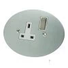 1 Gang - Single socket with on | off switch : White Trim