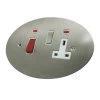 Double Plate - Used for cooker circuit. Switches both live and neutral poles also has a single 13AMP socket with switch : White Trim