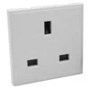 Plug Socket - UK (13 Amp) - 1 Gang: White. Counts as 2 modules.
