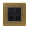 2 Gang RJ45 CAT 6 Socket: Black Insert