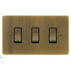 3 Gang 20 Amp 2 Way Switch: Black Insert