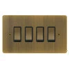 4 Gang 20 Amp 2 Way Switch: Black Insert