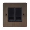 2 Gang Master Telephone Socket: Black Insert