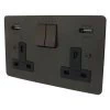 More information on the Executive Cocoa Bronze Executive Plug Socket with USB Charging