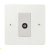 Single Isolated TV | Coaxial Socket - White Trim