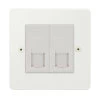 2 Gang RJ45 Cat5e Socket - Cat5 and Cat6 available on request - White Trim