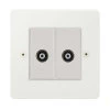 Twin Non Isolated TV | Coaxial Socket - White Trim