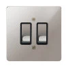 2 Gang 20 Amp 2 Way Switch: Black Insert