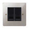 2 Gang Master Telephone Socket: Black Insert