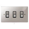 3 Gang 20 Amp 2 Way Switch: Black Insert