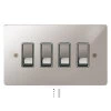 4 Gang 20 Amp 2 Way Switch: White Insert