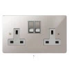 2 Gang 13 Amp Plug Socket: White Insert