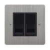 2 Gang Master Telephone Socket: Black Insert